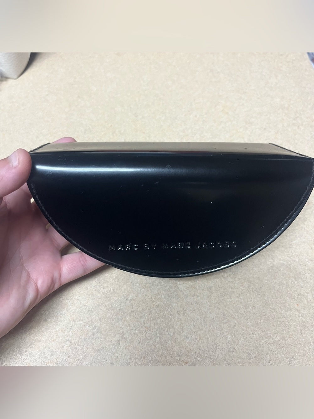 Marc by Marc Jacobs Sunglasses Case Large Black Faux Leather Magnetic Flip Top
